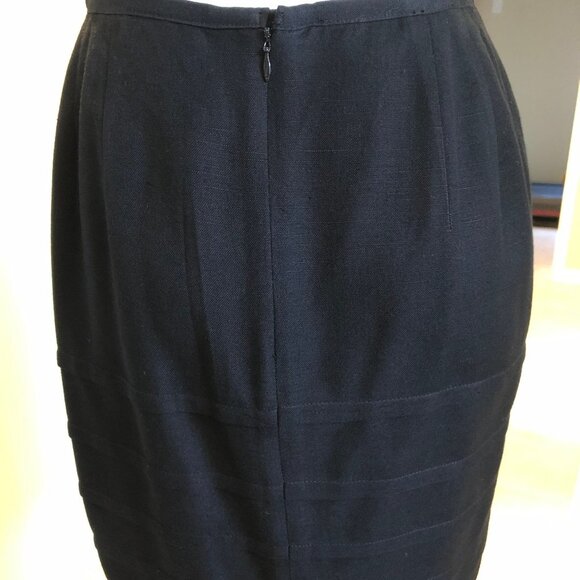 Bianca Nygard Vintage Lined Hi Waist Skirt w Unique Layering Design Black Sz S - Picture 2 of 3